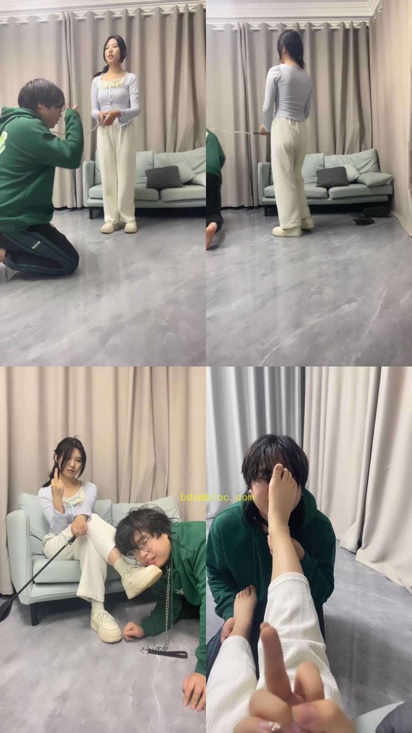 【素人挖掘机】可爱学生妹-骑马转胯/抽耳光/sp/踩踏/舔脏鞋白袜