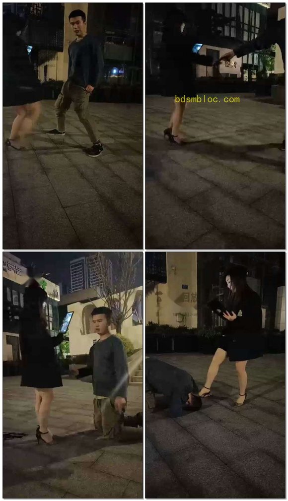【第一帅男神】首次露脸极品美女小橙户外调教，搭讪成功奖励舔脚，搭讪失败耳光口水