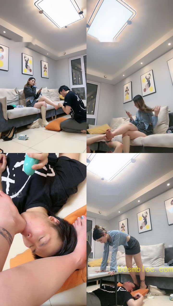 【领主老大】跪舔长靴白袜裸足/白袜塞嘴踩踏