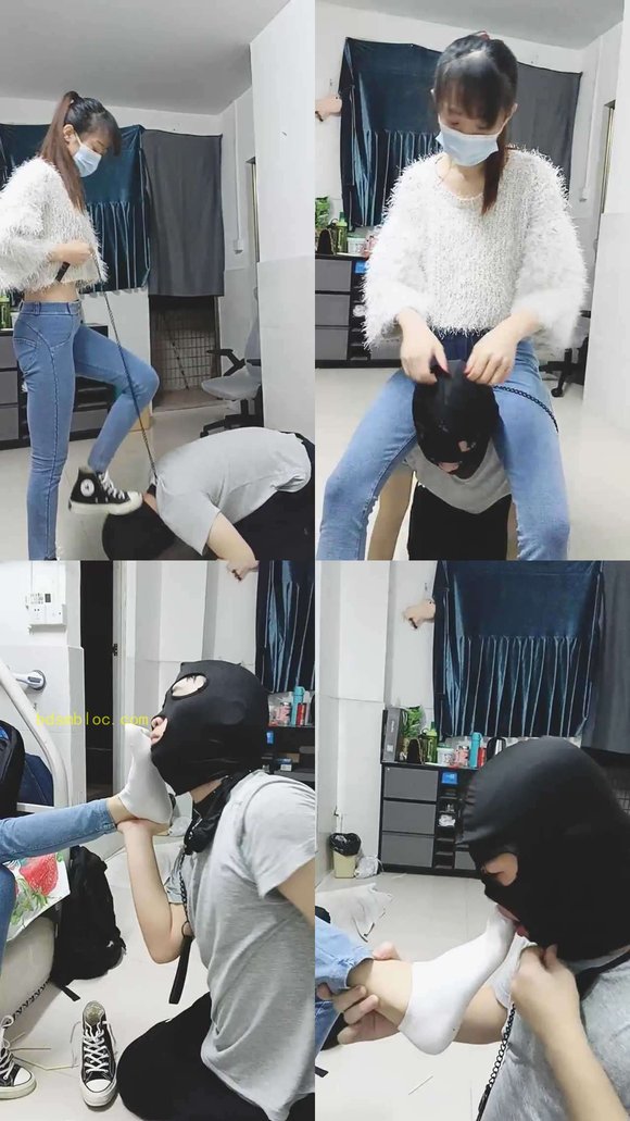 【美娜格格】御姐范帆布鞋白袜辱狗