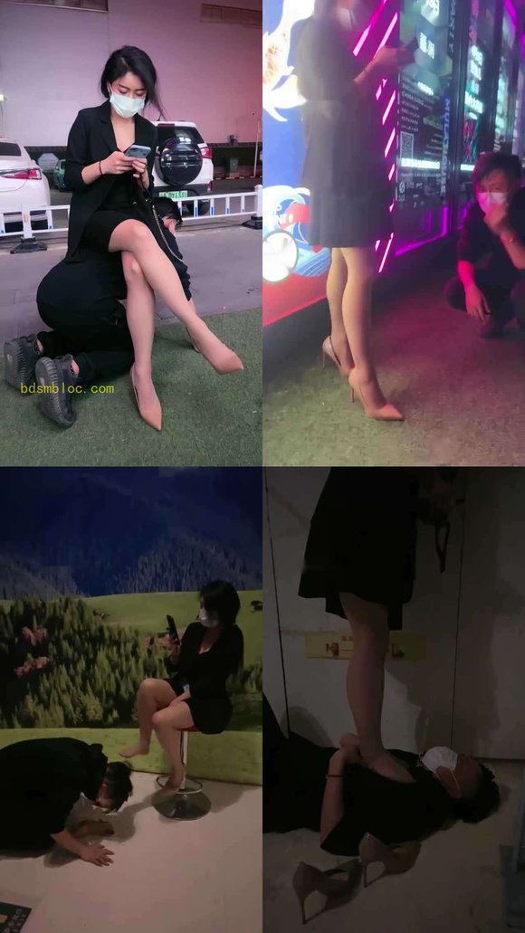 【鹿梦兮】超强户外遛狗调教