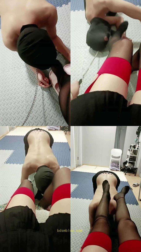 【婉儿】短靴黑丝踩虐/物化脚垫/鞭打/滴蜡
