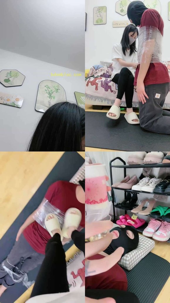 【安安sama】保鲜膜捆绑/踩踏/跪舔裸足