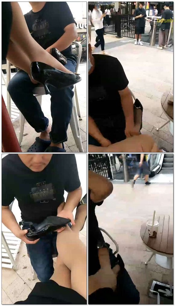 【艳主s】户外捏脚，舔鞋