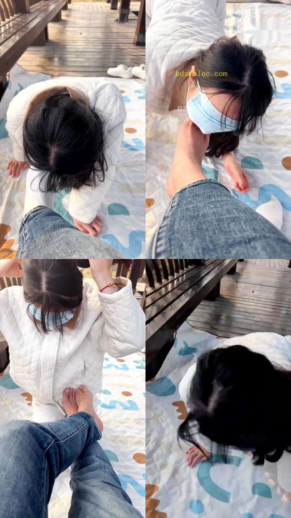 【宇王瑾王】户外 男主玩小母狗 白袜除臭裸足舔脚深喉