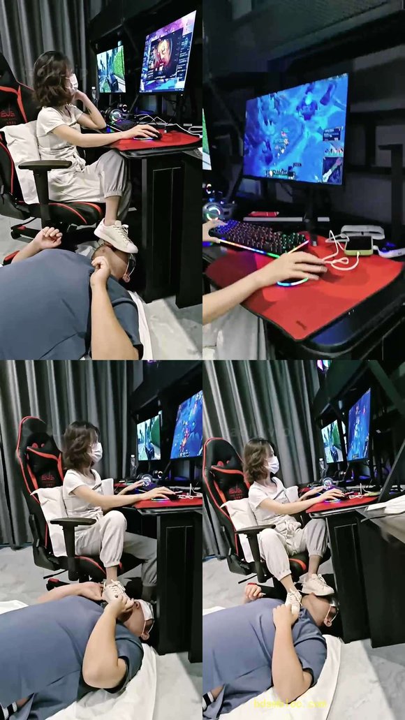 【妮卢娜】电竞主播小白鞋踩狗