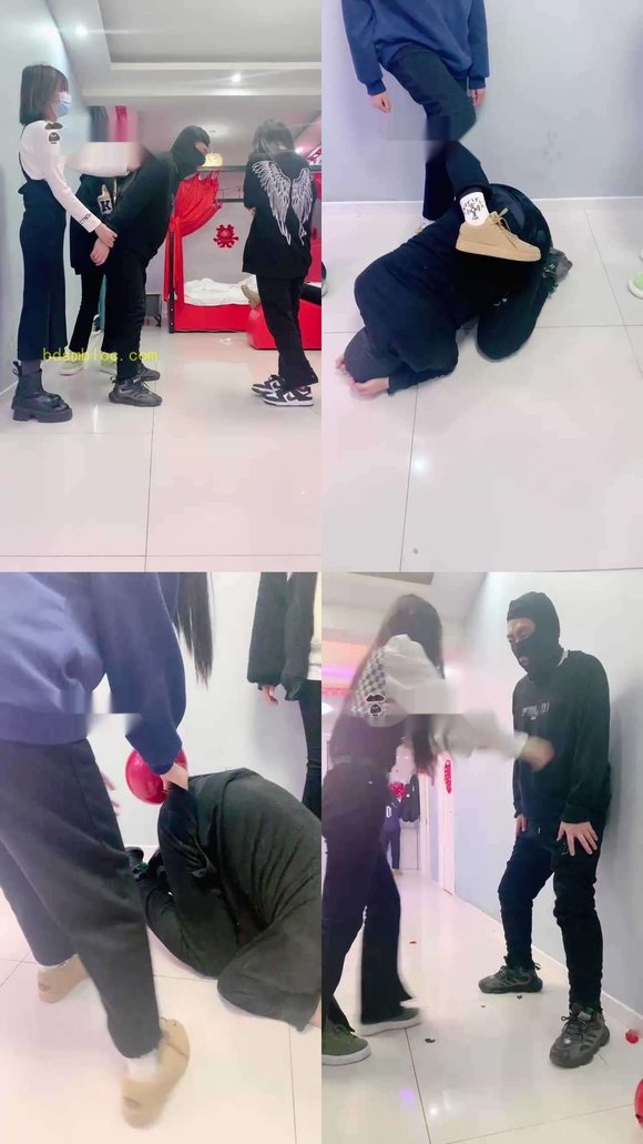 【精神小妹】5素人学生S踢打专场