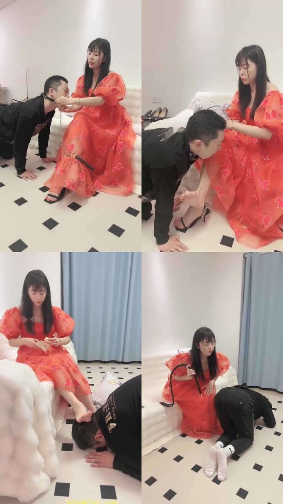 【猫咪大大】狗链拴住遛狗/骑马鞭打/清理脏鞋底/舔地板/圣水内裤
