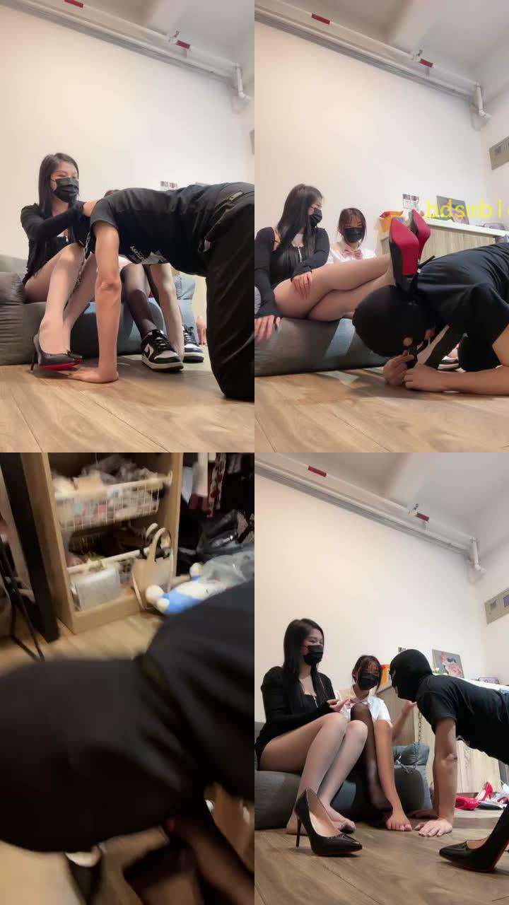 【甜心教主】带素人妹妹入圈调-舔脏鞋闻臭袜/做脚垫