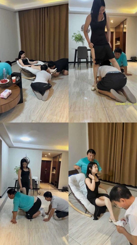 【初夏s】三个家奴伺候主人，按摩，踩踏