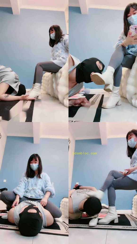 【桃子老师】短靴碾压狗头/揪耳朵耳光/清理鞋底/反绑舔地板/踩踏