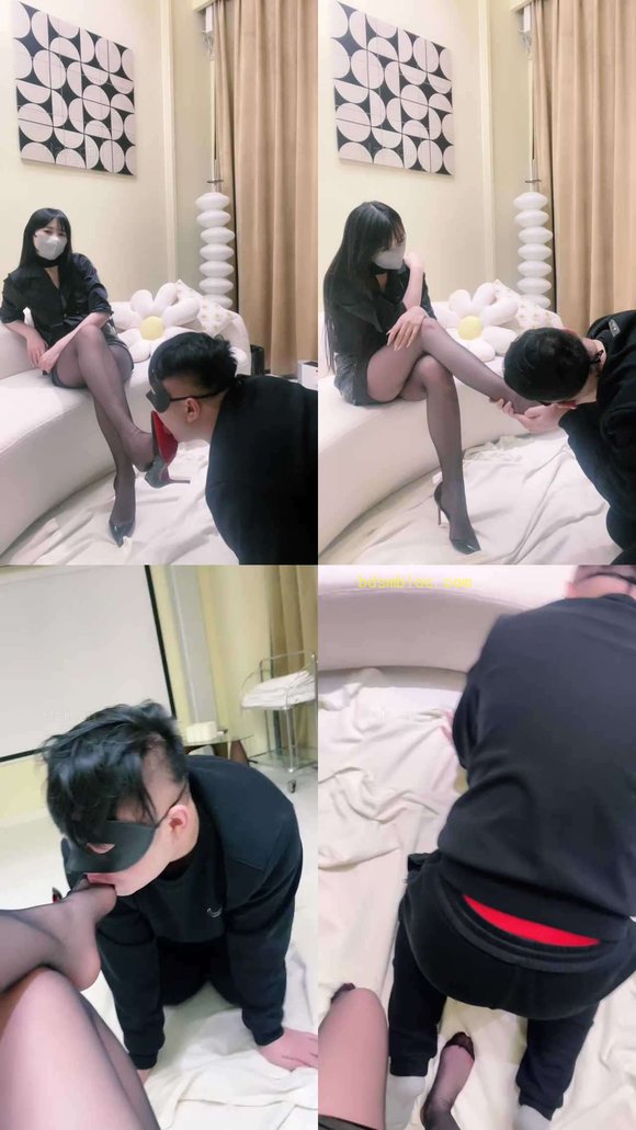 【安瑶大大】黑丝高跟深喉恋足舔