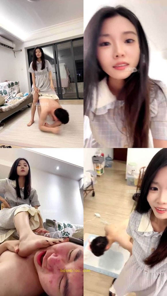 【晓甜】清纯表妹调教下贱表哥 强迫圣水裸足伺候