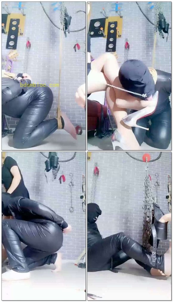 【傲娇小主】犯贱奴手铐脚镣倒吊控制