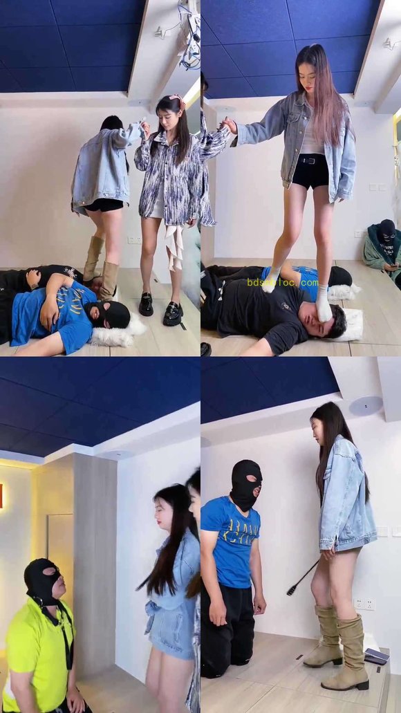 【麋鹿银儿】素人小唐嫣 踩頭行走 舔脚加浓痰