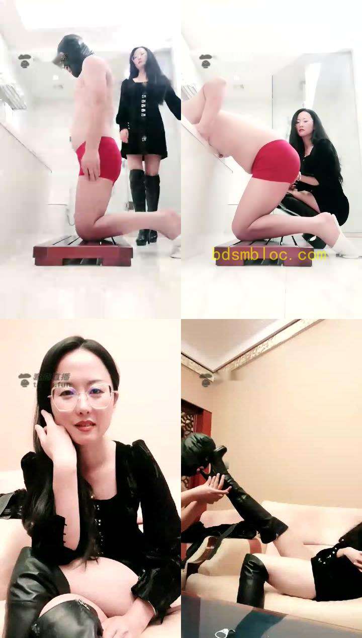 【女王菲主】玩玩我的新狗狗，一直罚跪踢打鞭打！