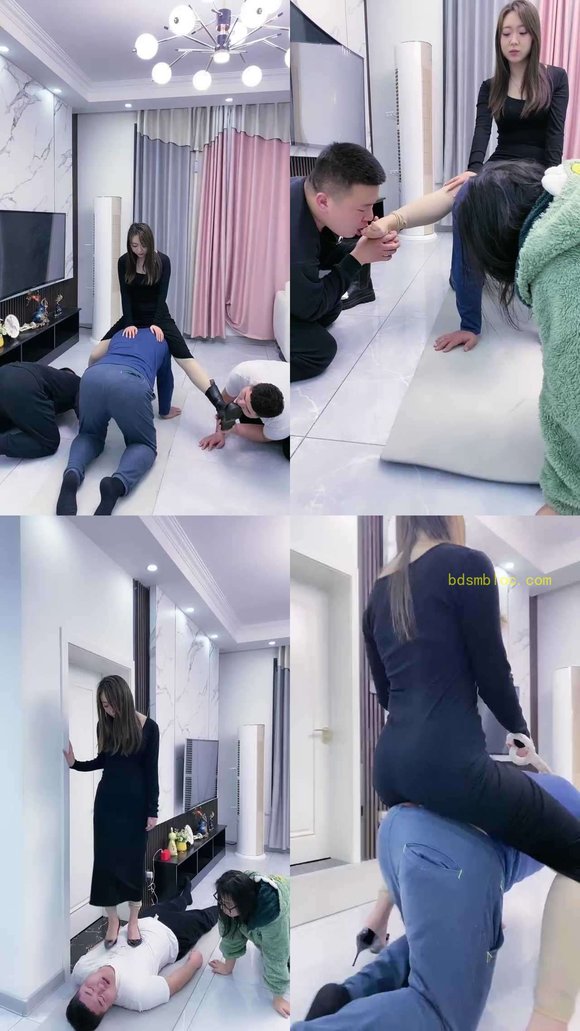 【麋鹿银儿】精彩-姐姐玩弄一家四口男奴