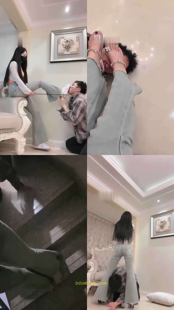 【桃幼幼】狂舔休闲板鞋 踢踹虐打 近距离舔脚