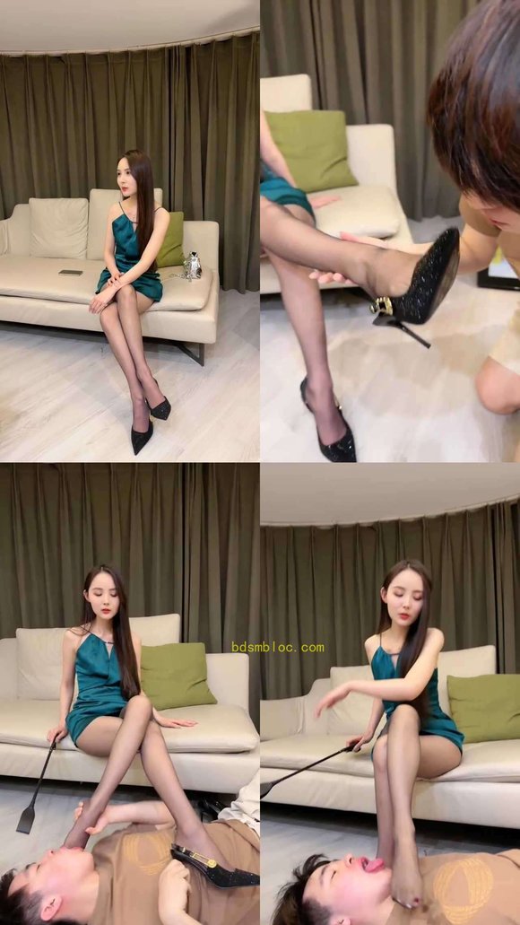【冰冰】黑丝长腿虐奶狗-舔脏鞋底/鞭打坐狗头/虐乳/狗链遛狗