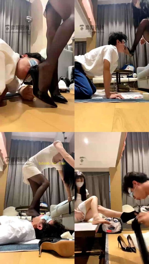 【阿月】高跟鞋+黑丝的深喉喂食口水
