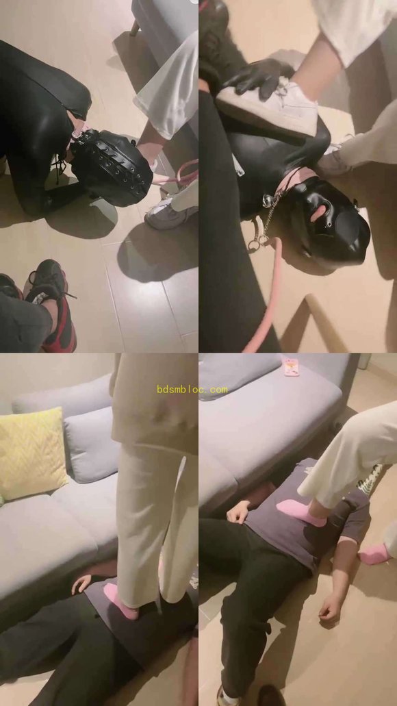 【小软】素人妹妹粉色棉袜辱狗