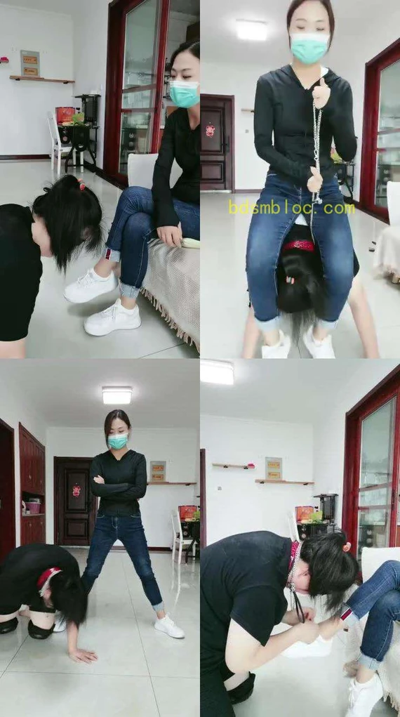 【凌儿女神】母畜-跪舔小白鞋白袜/碾压踩/骑马转胯/耳光