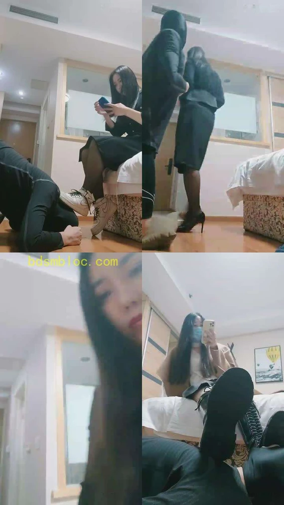 【麒麟女皇】双S-黑丝+棉袜长靴踩脚垫