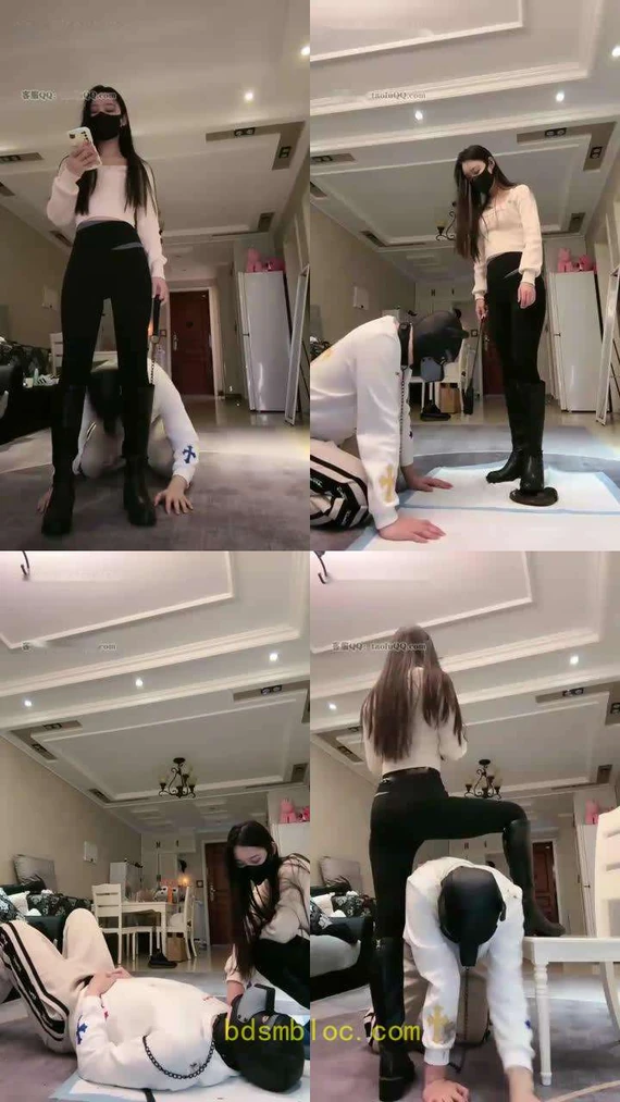 【猫神大人】骑士靴紧身裤调教贱狗