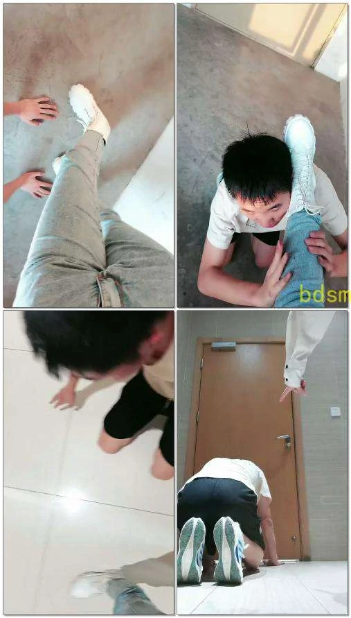 【紫烟s】商场玩狗子闻汗脚舔脏鞋底做脚垫圣水