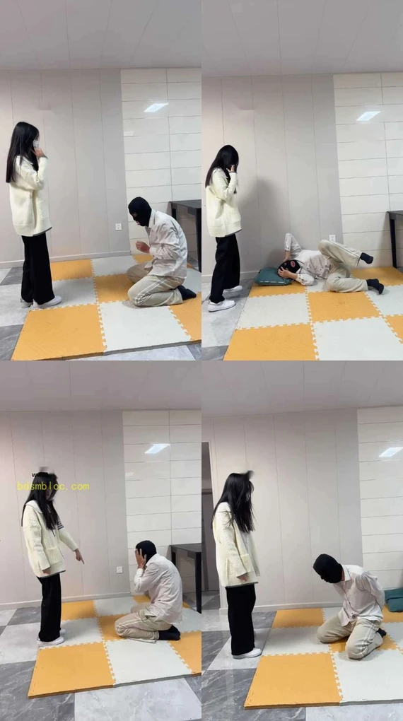 【精神小妹】素人学生主-小白鞋重度踢踹跳踩