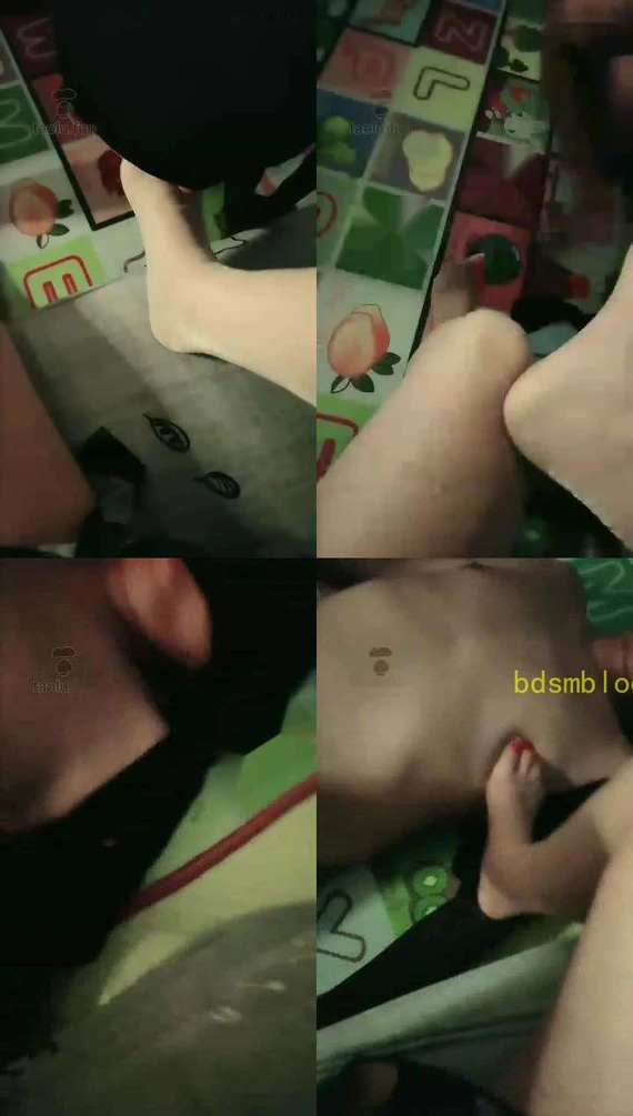 【林夕女王】现实调教狗狗，舔脚虐乳