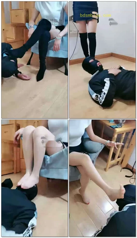【丹祖宗】过膝长靴原味肉丝玩弄贼狗