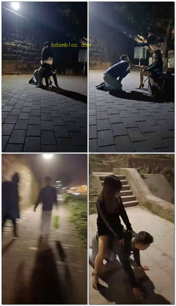 【套路第一帅男神】超刺激户外巅峰新作调教，鞭打耳光舔脚打手心专胯骑马