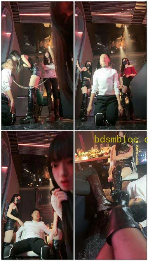 【伊晨s】三主玩贱狗暴力耳光踹头扇懵贱狗轮流舔三主脏靴子烟头烫背