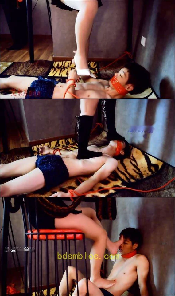 【菲菲】【奴隶岛】菲菲性感肉丝黑丝踩脸踩脖子、脚蹬玩脸