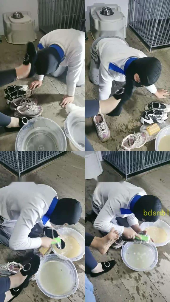 【大美】家务奴努力清理脏鞋