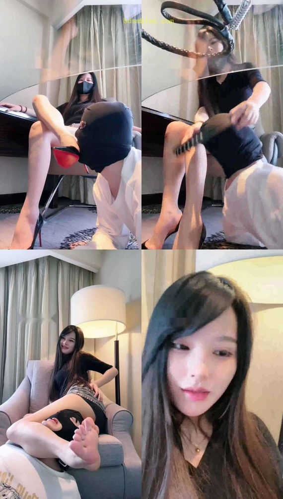 【琪琪大人】桌下伺候-酸臭味的马卡龙口水喂食-腿绞窒息