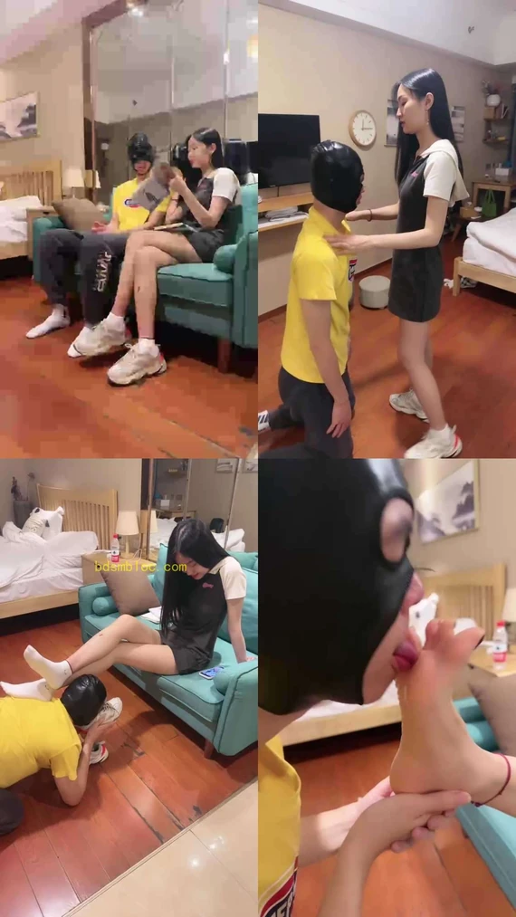 【艾莉】剧情-学妹教训学长-白鞋踩踏/骑马腿绞窒息/喂口水