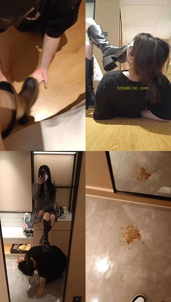 【小哈宝】脏泥靴底碾手强迫女慕舔/踩喂食