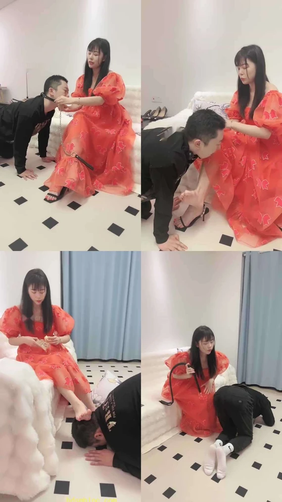 【猫咪大大】狗链拴住遛狗/骑马鞭打/清理脏鞋底/舔地板/圣水内裤