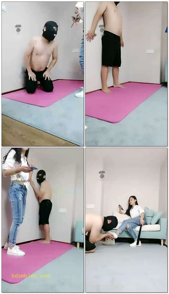【小小小魔女S】跪舔小白鞋鞭打踢裆
