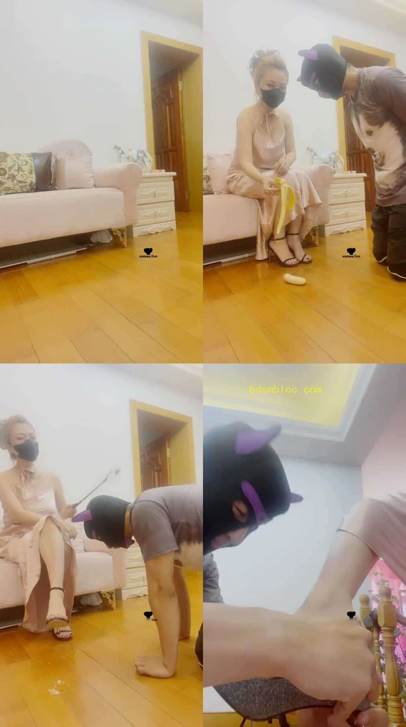 【魔鬼天使】耳光掐乳/踩香蕉喂食/鞭打/物化鞋架【双视角版】