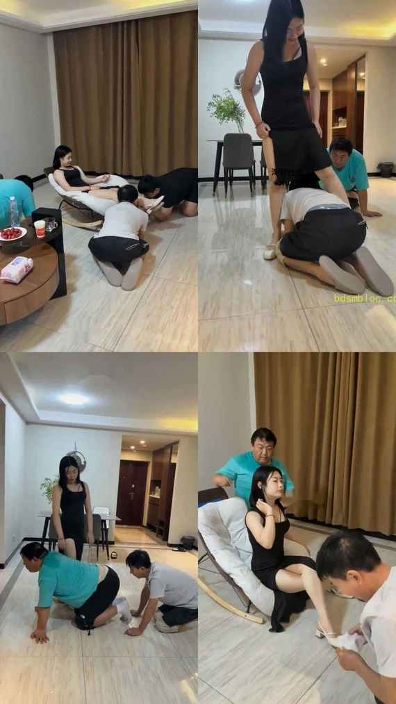 【初夏s】三个家奴伺候主人，按摩，踩踏