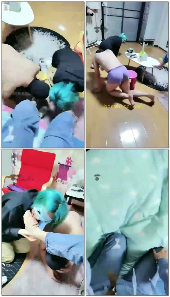 【糖糖S】（开发）素人口舌母狗被强迫舔食鼻涕