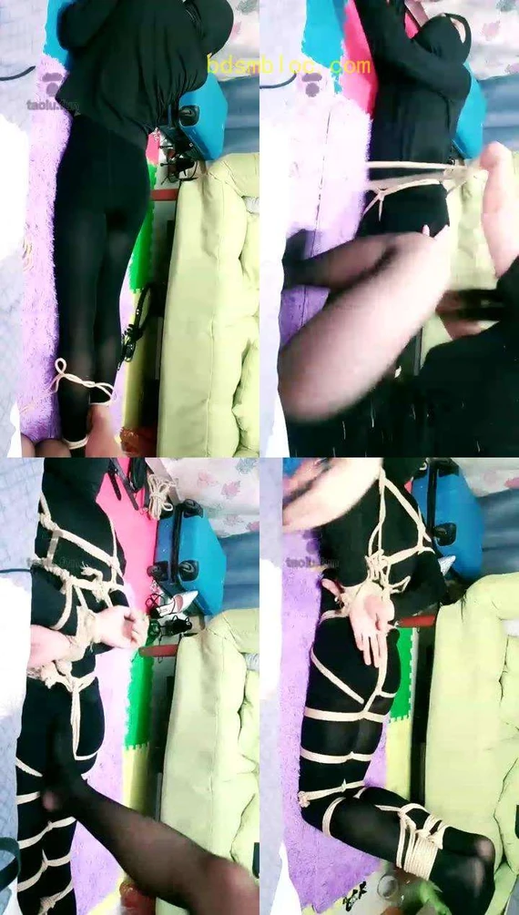 【盈盈】强制捆绑，挣脱束缚，踩踏