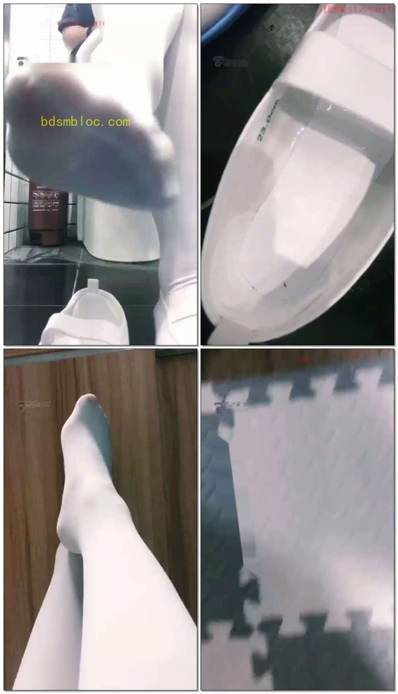 【萌女王】第一视角白丝室内鞋，运动完丝袜都变透了