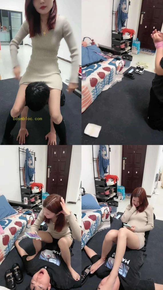 【安主子】骑狗脖/品尝圣水/揪耳朵/踩踏/伺候沐足/舔脏鞋底
