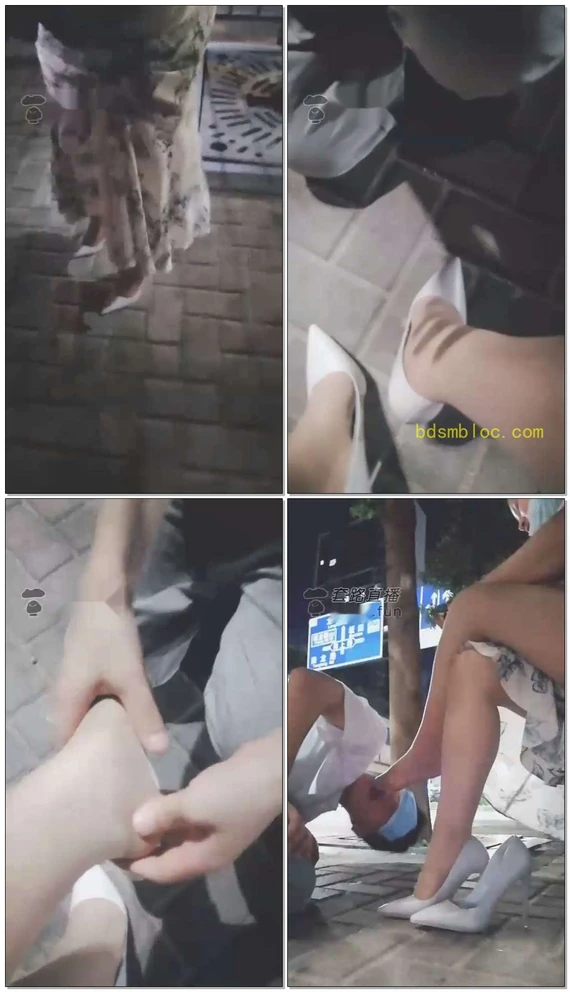 【香颜S】（剧情）变态跟踪下班女，被女白领踩手踩头被路过的车辆看到