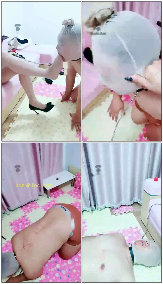 【沐月S】黑高肉丝玩狗深喉