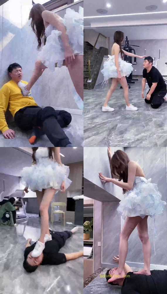 【麋鹿银儿】仙女寒夕 暴踹加超级耳光 踩脖子